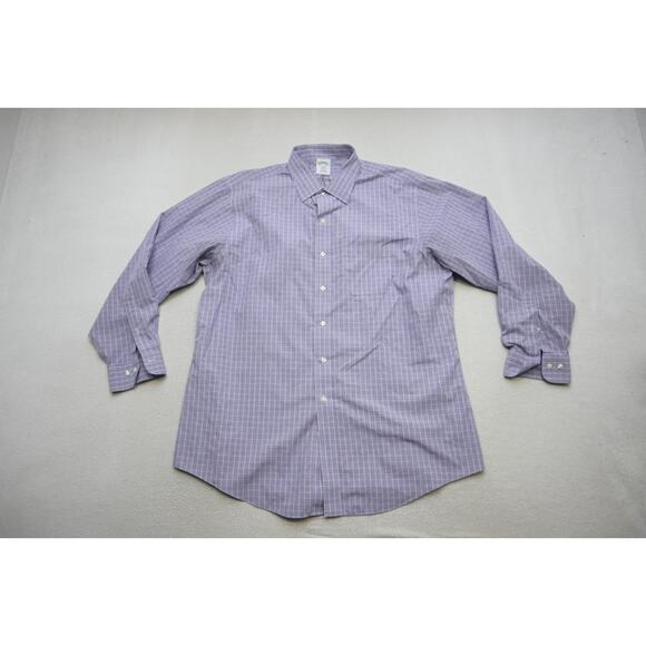 Brooks Brothers Regent Dress Shirt Plaid Button Up Mens Size 17.5 34/35 XL - Picture 5 of 9